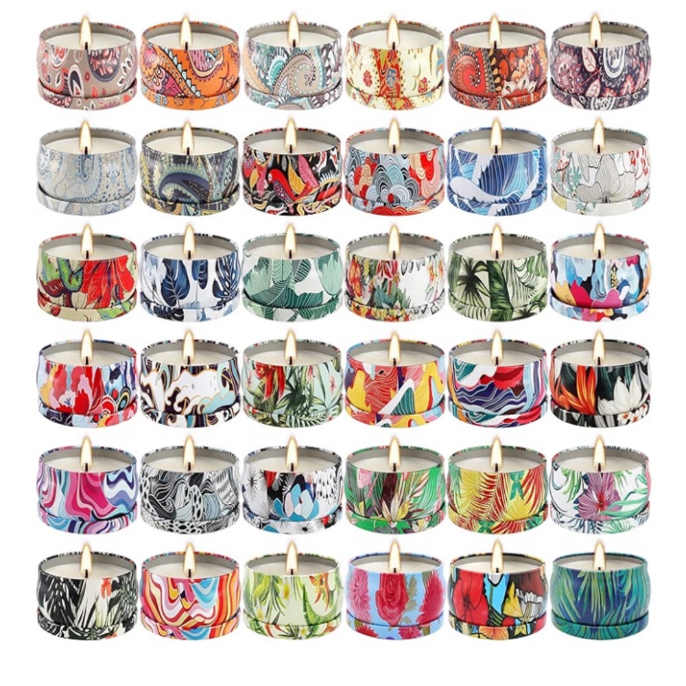 3oz Scented Soy Candles In colorful Metal Tins